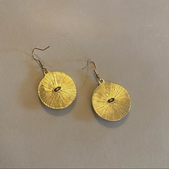 NWT Honey Bee Earrings | Gold + Emerald Green - Picture 8 of 16